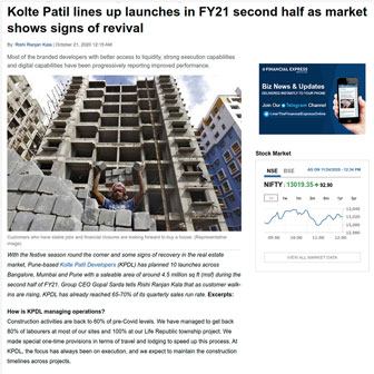 Kolte Patil Lines Up Launches In FY21 Second Half As Market Shows Signs Of Revival - Life Republic