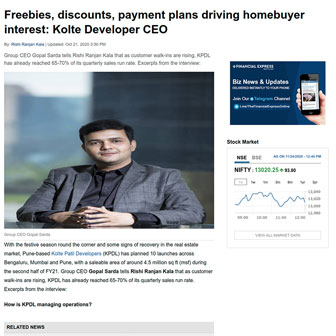 Freebies, Discounts, Payment Plans Driving Homebuyer Interest: Kolte Developer CEO - Life Republic