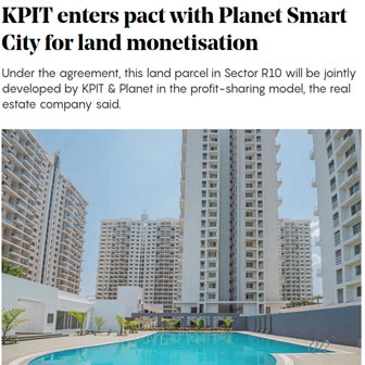 KPIT Enters Pact With Planet Smart City For Land Monetisation - Life Republic